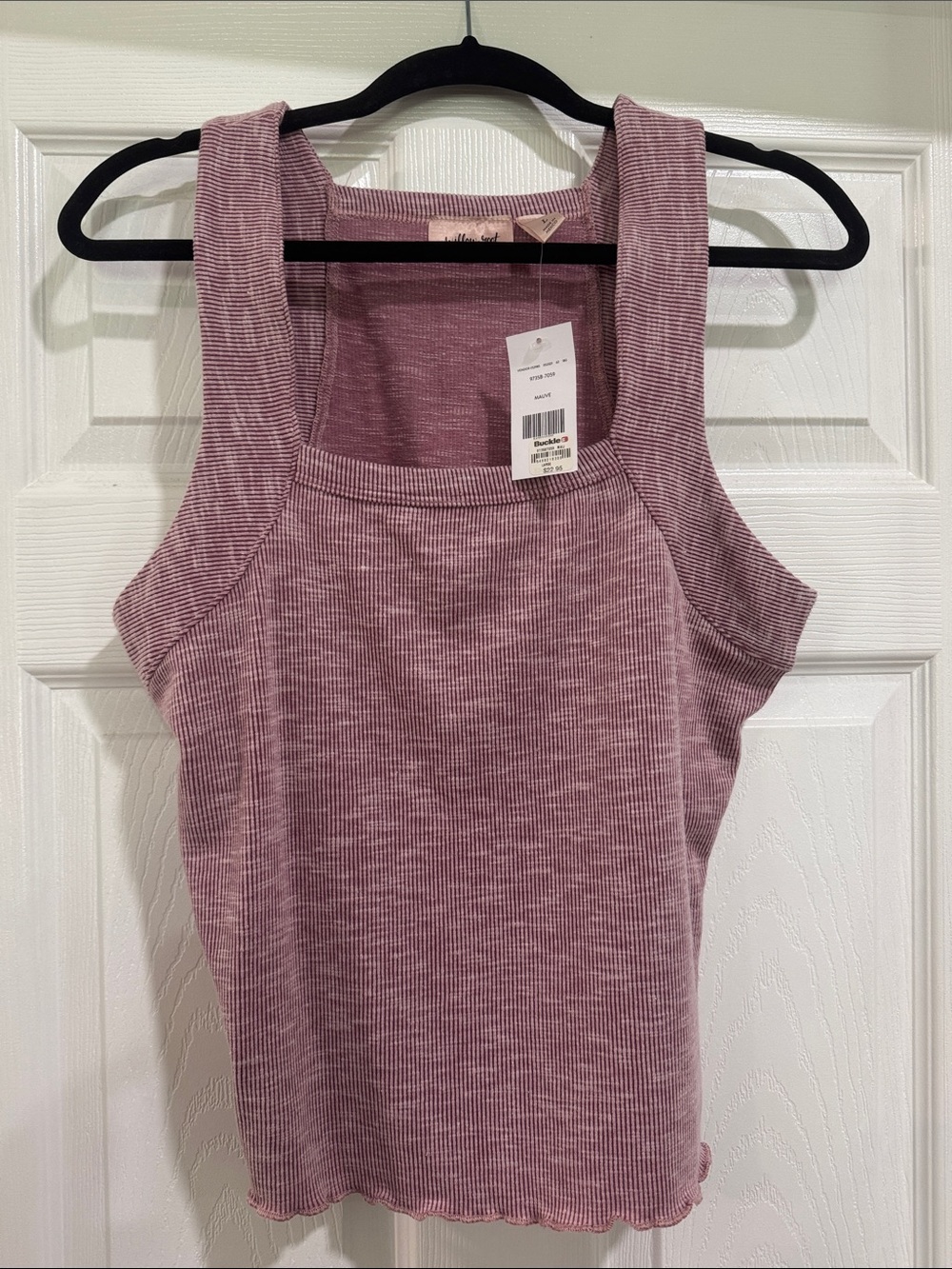 Willow Root Sleeveless Ribbed Tank Top - Mauve Pink
